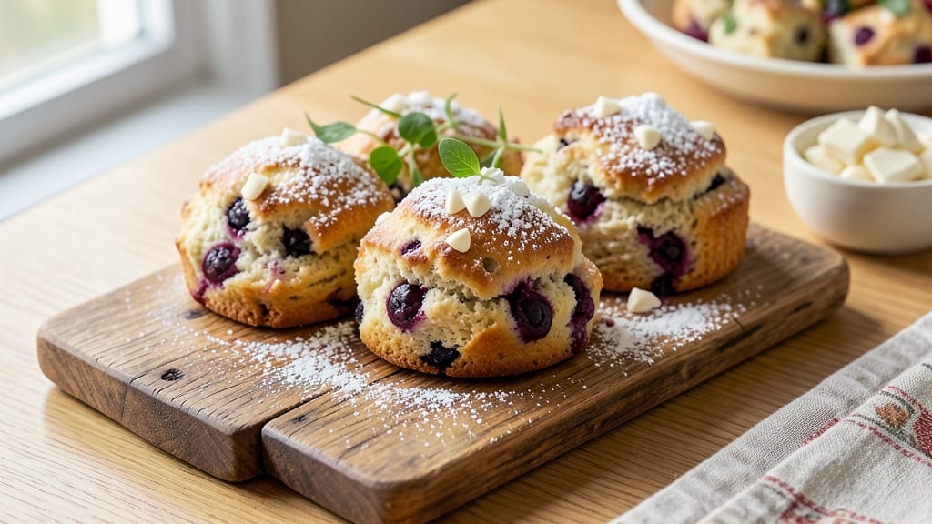 Blueberry White Chocolate Scones Bakers Delight Recipe: Bursting With Juicy Berries and Melty Chunks