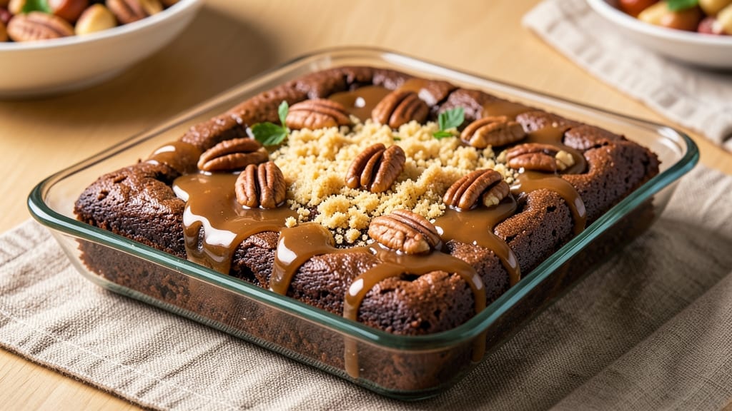 Caramel Brownie Recipe with German Chocolate Cake Mix: Fudgy Layers and Nutty Swirls in One Pan