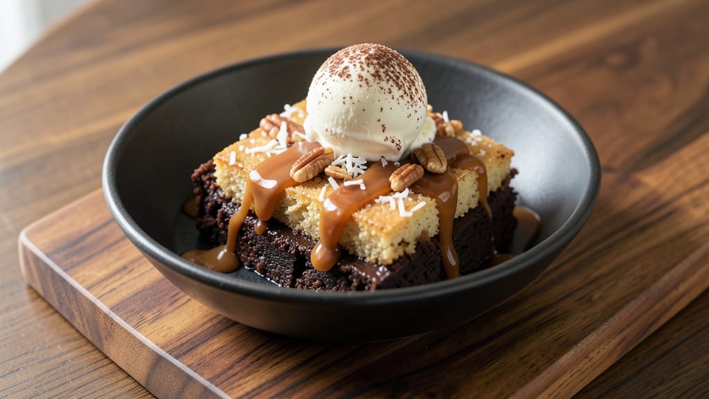 Caramel Brownie Recipe With German Chocolate Cake: Fudgy Layers and Nutty Swirls in One Pan