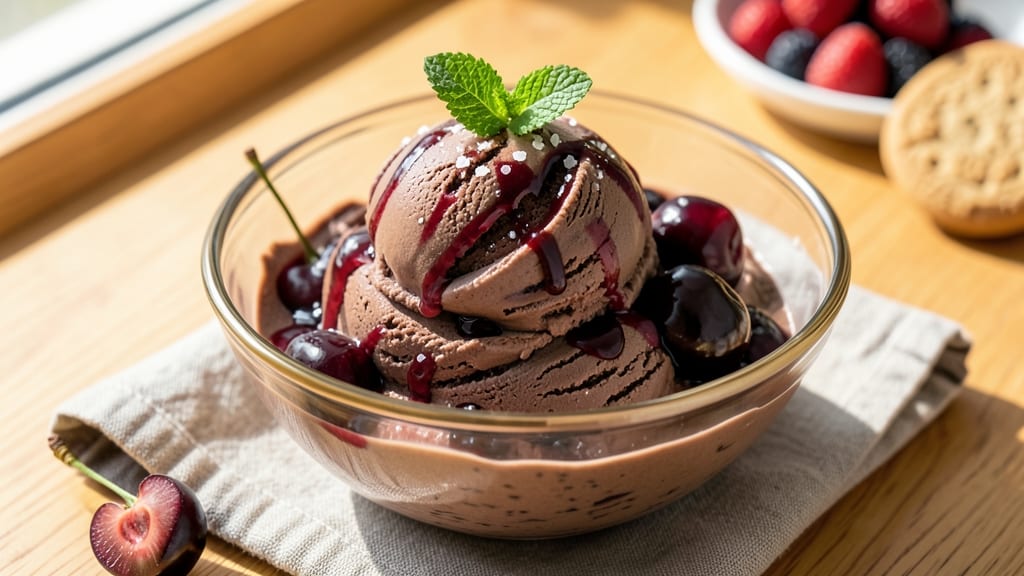 Black Cherry Chocolate Ice Cream Recipe: Tart-Fruited Swirls in Rich Creamy Base