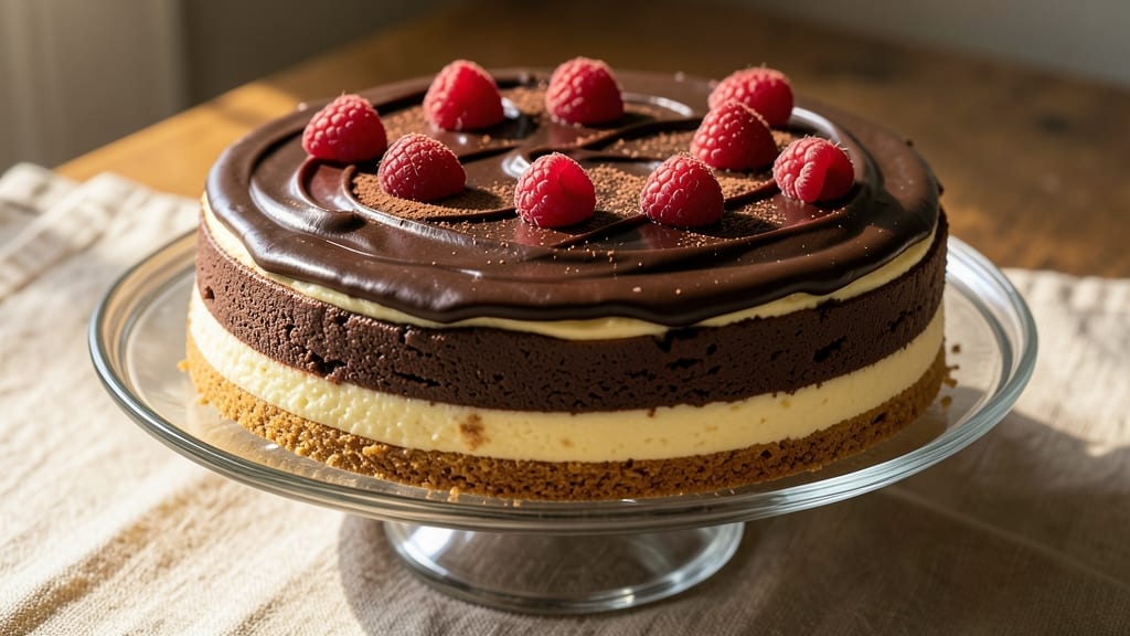 Cheesecake Factory Dark Chocolate Raspberry Truffle Cheesecake Recipe: Velvety Ganache Rivers Over Crispy Crust