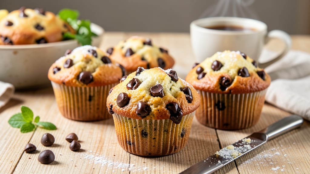 Breakfast Chocolate Chip Muffins Recipe: Double Chocolate Swirl Magic