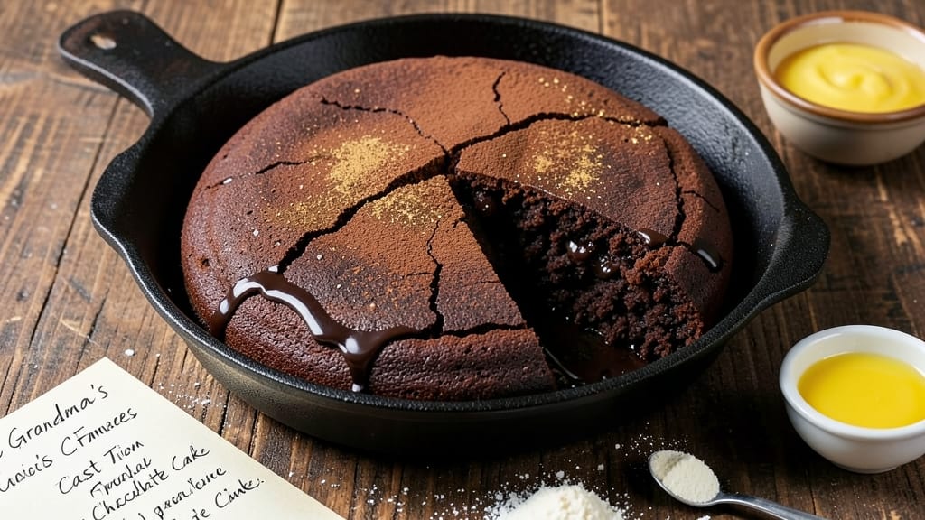 Cast Iron Chocolate Cake Recipe: Deep Chocolate Crunch and Fudgy Core