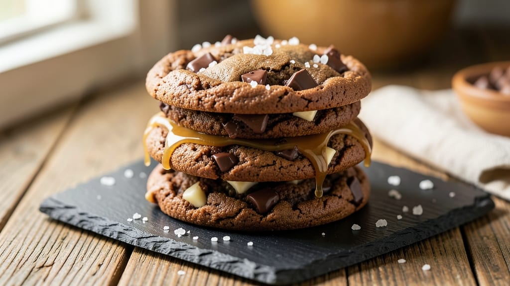 Chewy Triple Chocolate Cookies Recipe: Fudgy Cocoa Crunch With Molten Centers