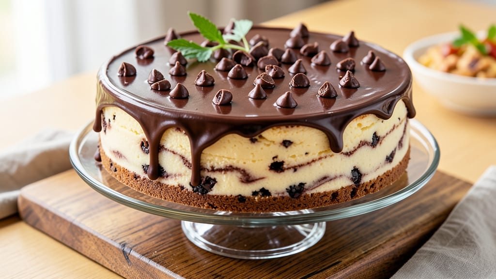 Cheesecake Factory Chocolate Chip Cheesecake Recipe: Fudgy Swirls and Crispy Cookie Crown