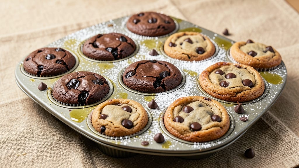 Brownie and Chocolate Chip Cookie Recipe in Muffin Pan: Double-Fudged Magic in One Pan